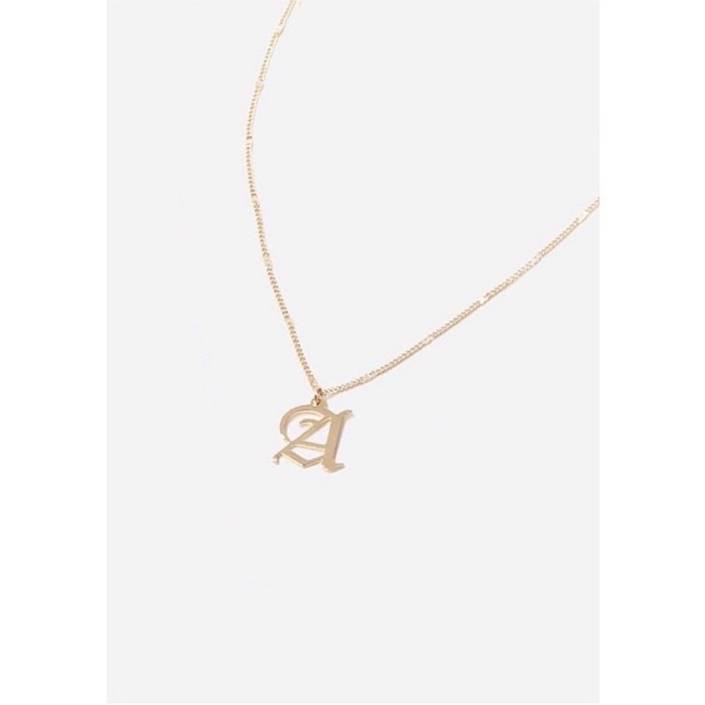 Gold Initial 'A' Necklace Letter Pendant